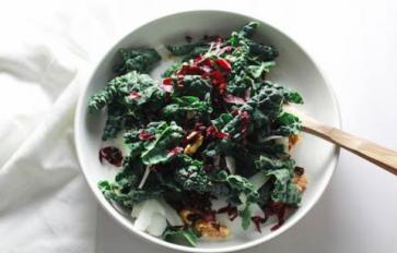 Meatless Monday: Kale Radicchio Salad With Walnuts & Cranberries