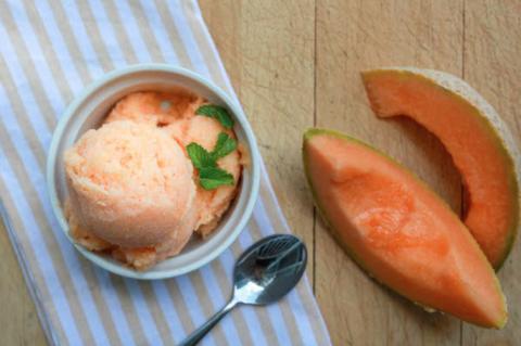 Cantaloupe sorbet ice online cream maker